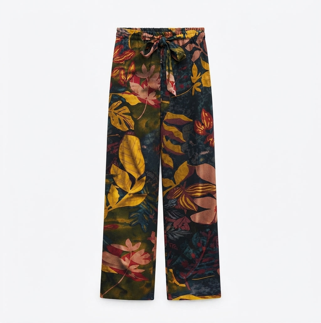 Matilda Ashworth | Floral Linen Wide-Leg Pants For Women