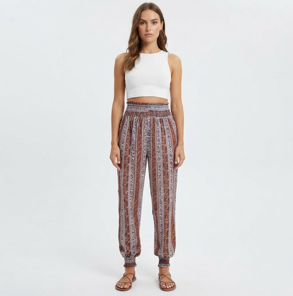 Matilda Radcliffe | Botanical Print Lantern Pants For Women