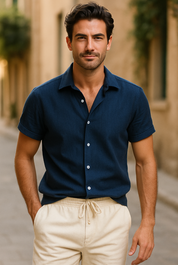 Oliver Thompson | Men's Linen Shirt & Drawstring Pants Set For Men