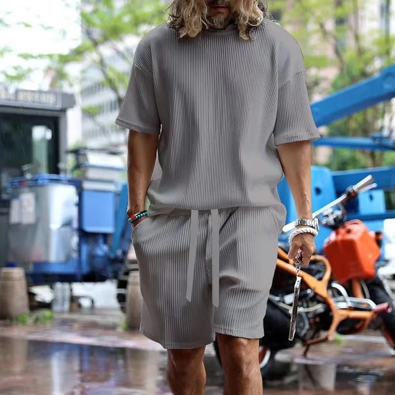Callan Winters | Ribbed Two-Piece Lounge Set For Men