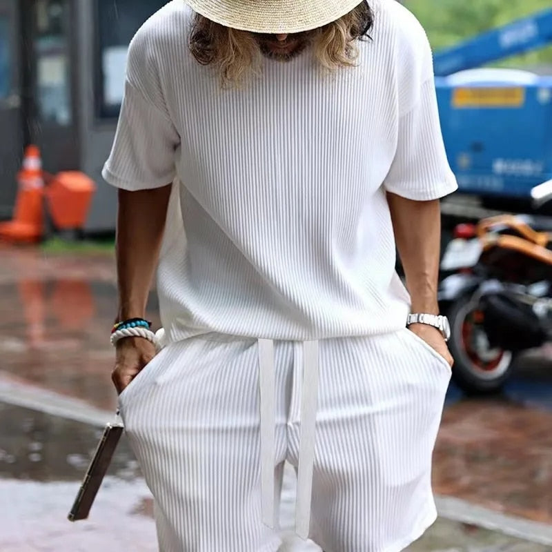 Callan Winters | Ribbed Two-Piece Lounge Set For Men