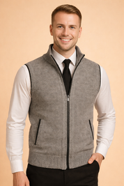 Luca Moretti | Refined Knit Zip Bodywarmer For Men