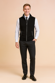 Luca Moretti | Refined Knit Zip Bodywarmer For Men