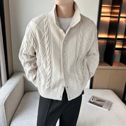 Alessio Romano | Premium Cable Knit Cardigan For Men
