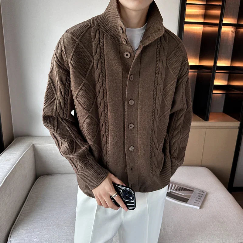 Mens-Cable-Knit-Cardigan-with-Stand-Collar-Button-Up.webp