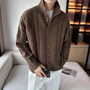 Alessio Romano | Premium Cable Knit Cardigan For Men