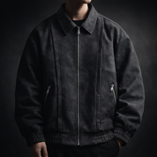 Men's Oversized Suede Bomber Jacket — Winter Fashion Australia