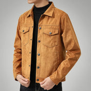 Men's Suede Trucker Jacket — Autumn Casual Outerwear