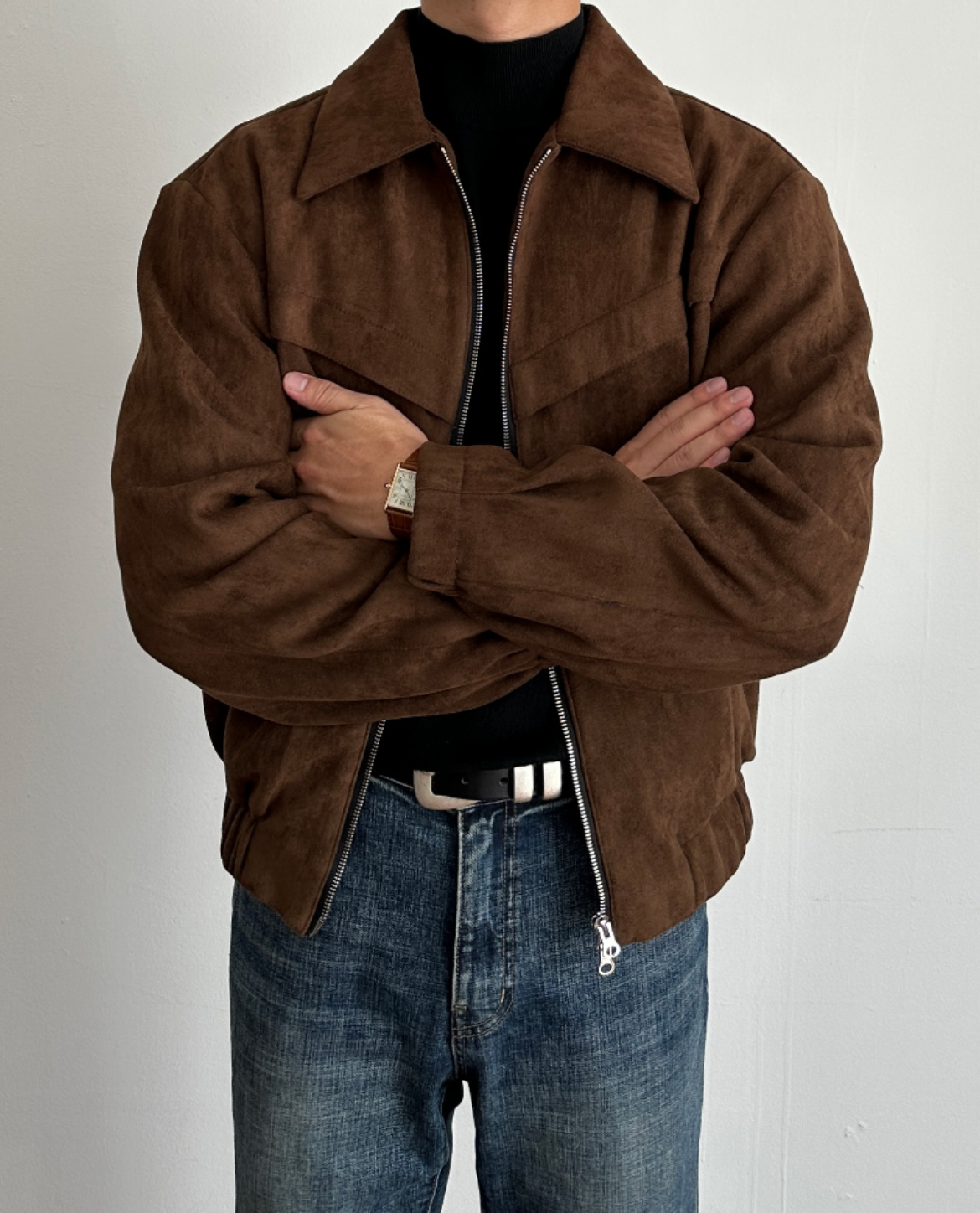 Marco Bellini | Suede Luxe Zip Jacket For Men