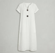 Mia Walker | Casual Cotton-Linen Midi Dress For Women