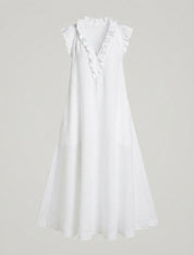 Mia Wilson | Bohemian Ruffle V-Neck Maxi Dress For Women