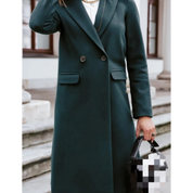 Elena Moreau | Elegant Wool Blend Long Coat For Women