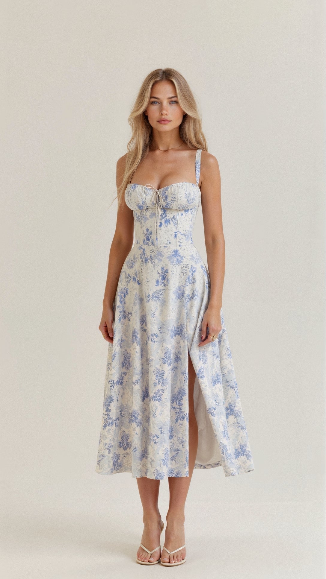 Isabella Monroe | Floral Corset Midi Dress For Women
