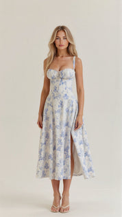 Isabella Monroe | Floral Corset Midi Dress For Women