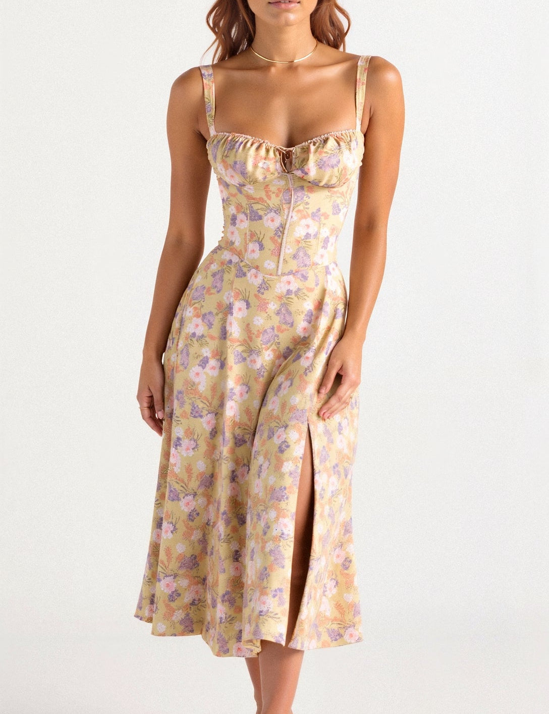 Isabella Monroe | Floral Corset Midi Dress For Women
