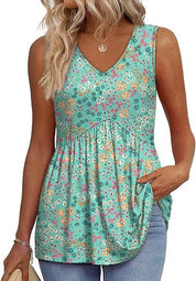Isla Kavanagh | Sleeveless V-Neck Peplum Top For Women