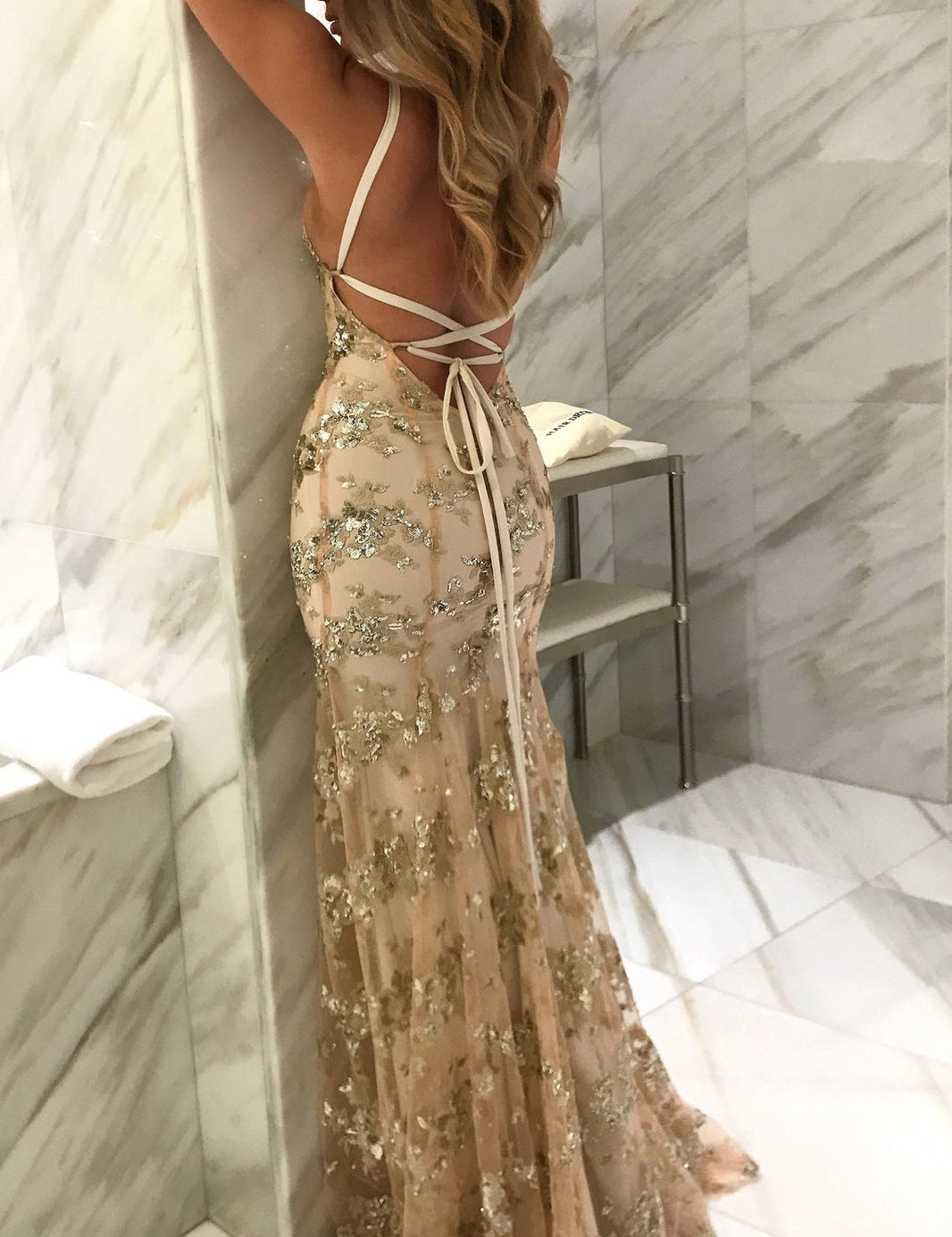 Scarlett Ashdown | Sequin Formal Dress With Front Slit For Women