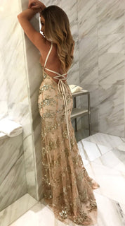 Scarlett Ashdown | Sequin Formal Dress With Front Slit For Women