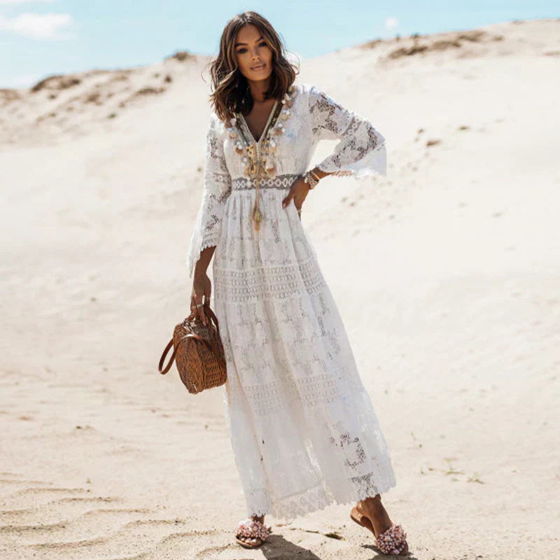 Amelia Thorne | Boho Long Sleeve Maxi Dress For Women
