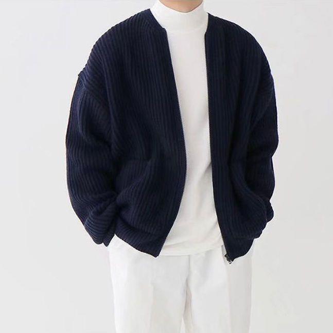 Adrian Bellucci | Minimal Knit Zip Cardigan For Men