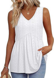Isla Kavanagh | Sleeveless V-Neck Peplum Top For Women