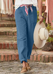 Marnie Ellison | Linen Trousers With Button Detail For Women