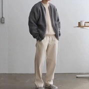 Adrian Bellucci | Minimal Knit Zip Cardigan For Men
