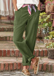 Marnie Ellison | Linen Trousers With Button Detail For Women