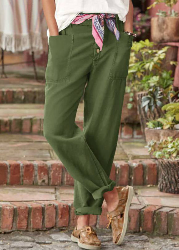 Marnie Ellison | Linen Trousers With Button Detail For Women