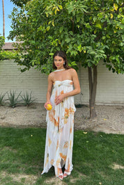 Phoebe Marchant | Halter Maxi Dress With Floral Print For Women