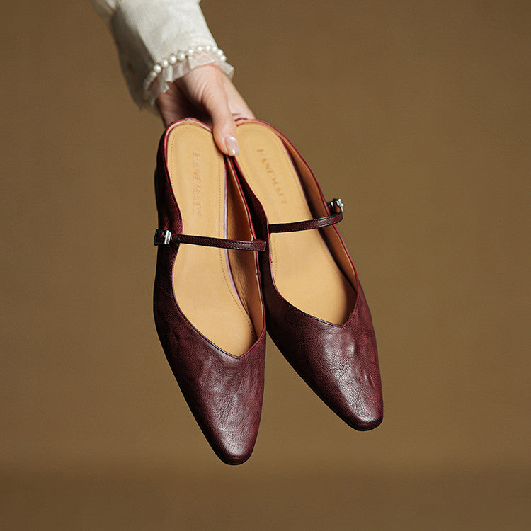 Orella Bellini | Genuine Leather Mule Slides For Women