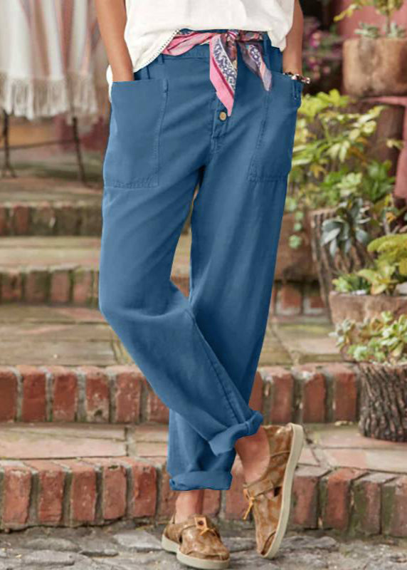 Marnie Ellison | Linen Trousers With Button Detail For Women