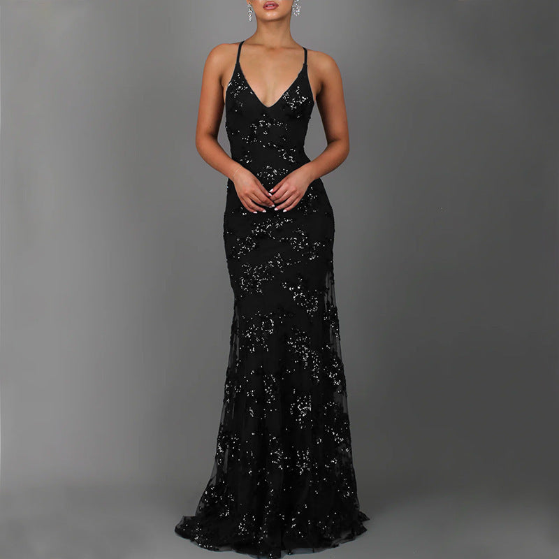 Scarlett Ashdown | Sequin Formal Dress With Front Slit For Women