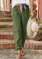 Marnie Ellison | Linen Trousers With Button Detail For Women