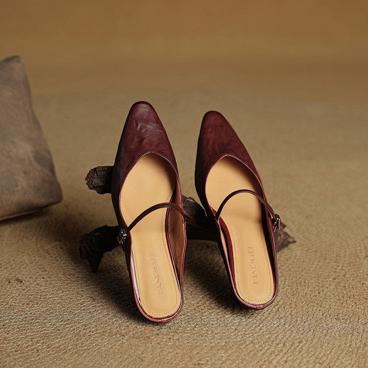 Orella Bellini | Genuine Leather Mule Slides For Women