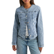 Holly Bennett | Collarless Denim Jacket For Women
