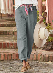 Marnie Ellison | Linen Trousers With Button Detail For Women