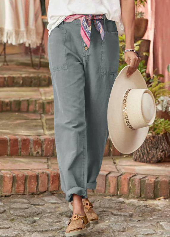 Marnie Ellison | Linen Trousers With Button Detail For Women