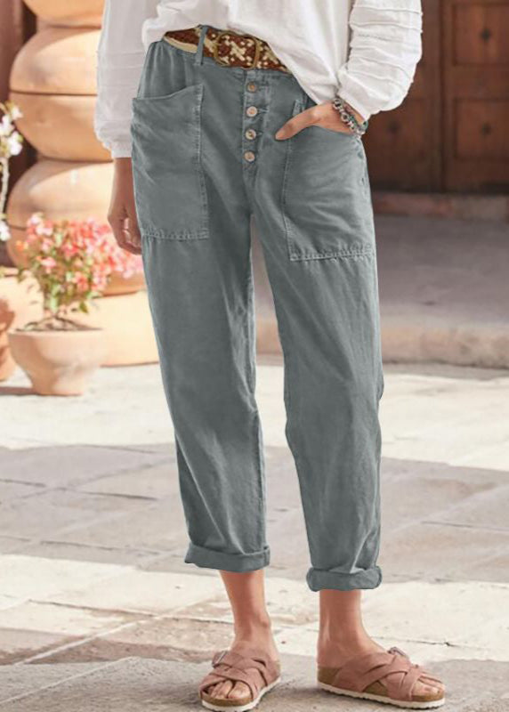 Marnie Ellison | Linen Trousers With Button Detail For Women