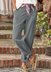 Marnie Ellison | Linen Trousers With Button Detail For Women