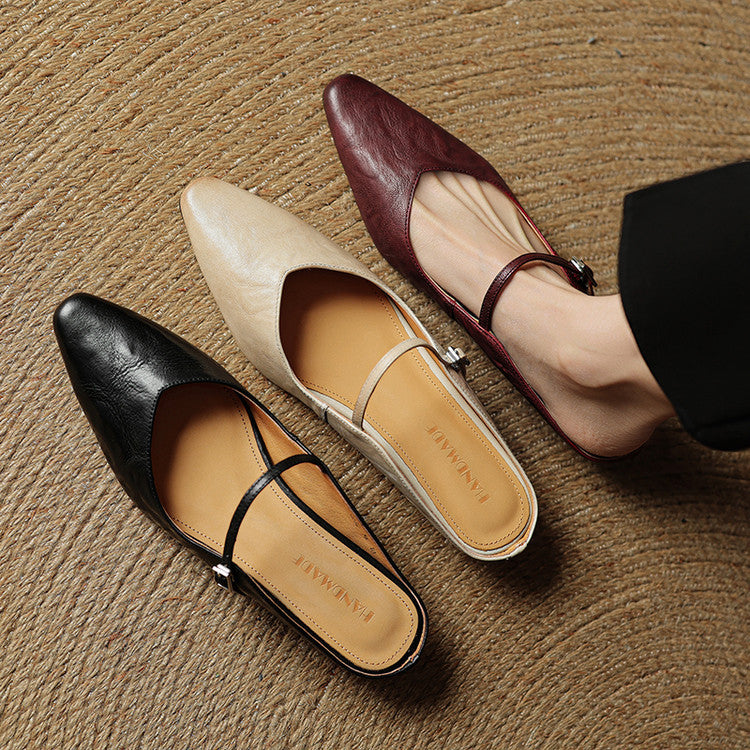 Orella Bellini | Genuine Leather Mule Slides For Women
