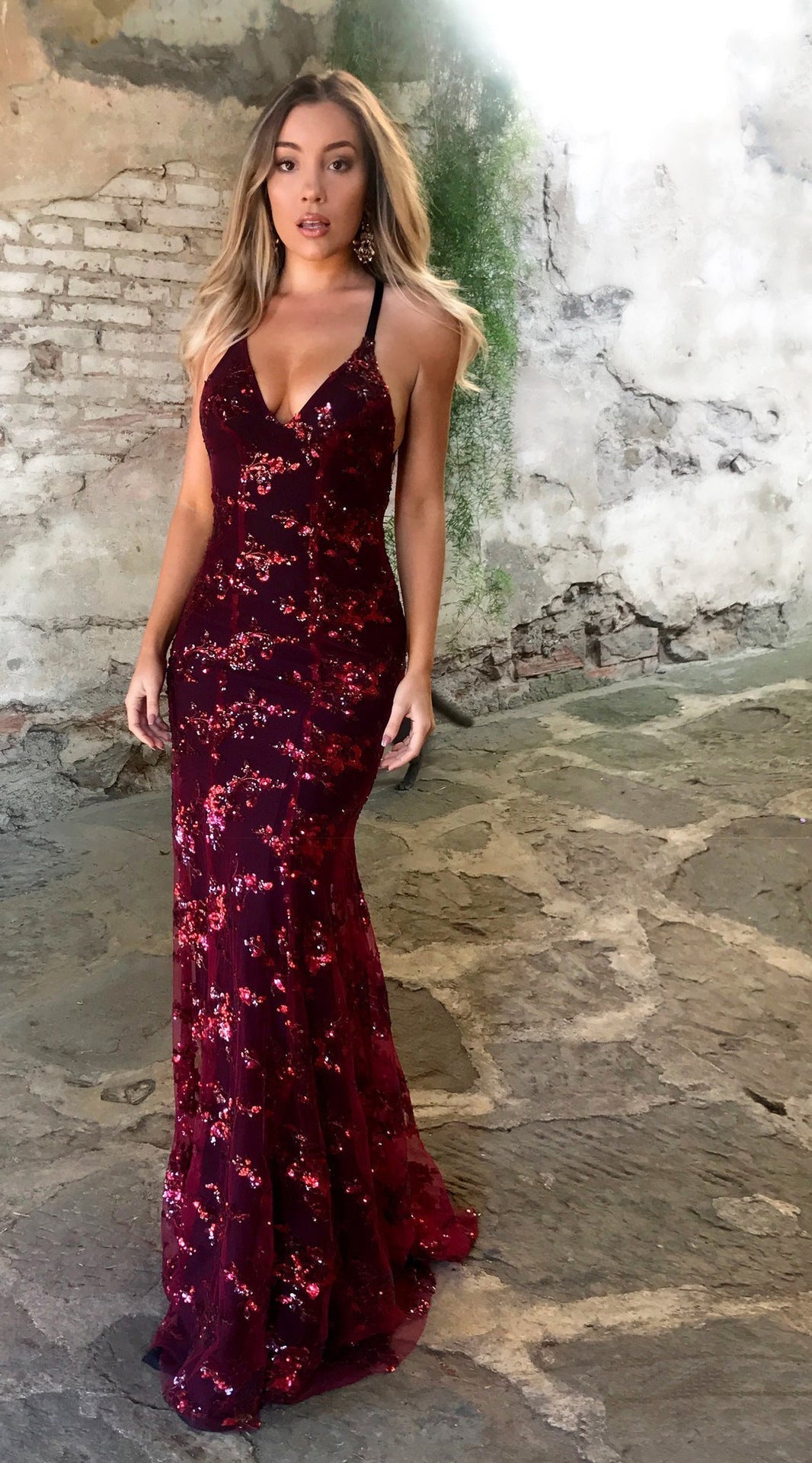 Scarlett Ashdown | Sequin Formal Dress With Front Slit For Women