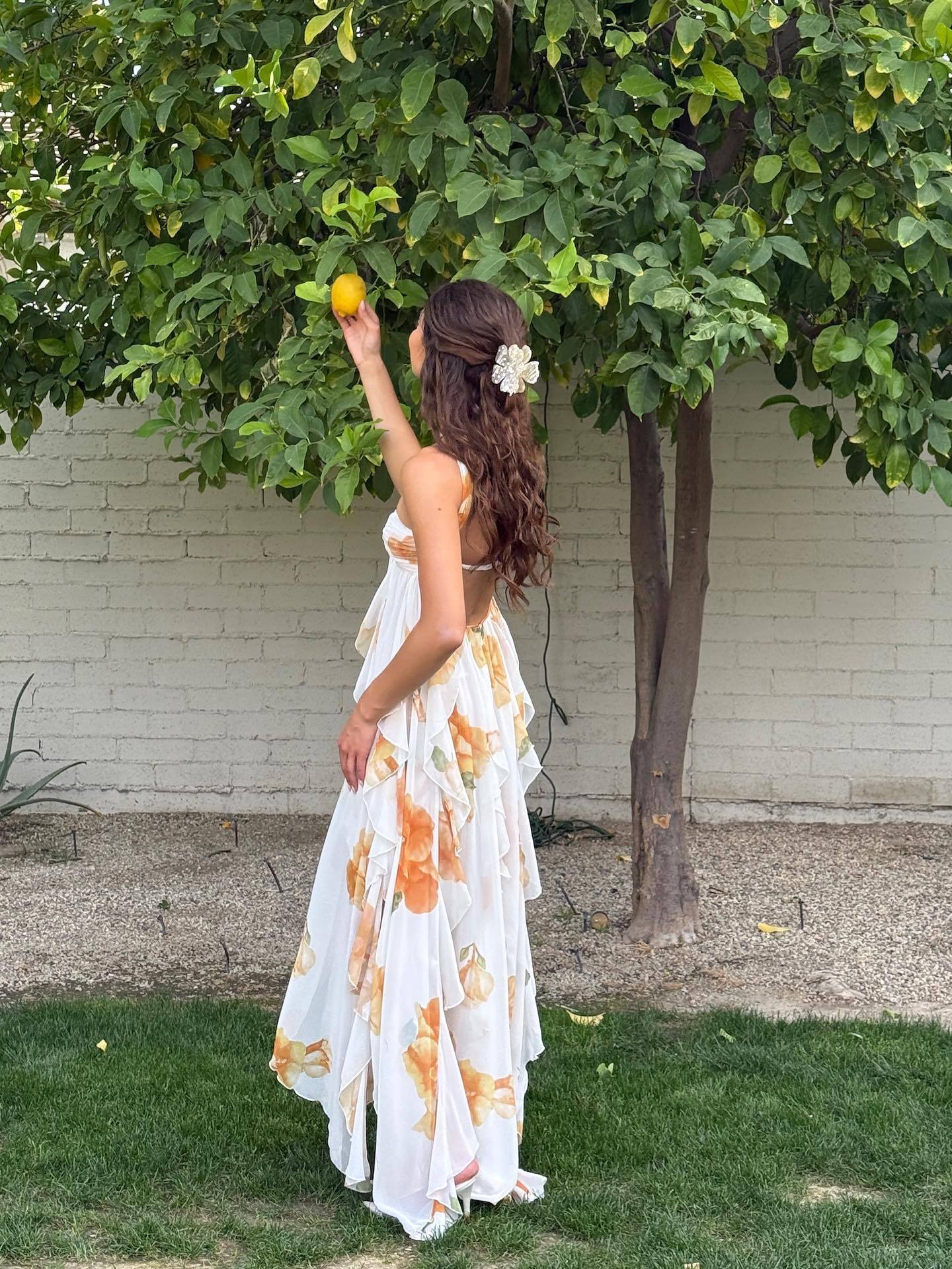 Phoebe Marchant | Halter Maxi Dress With Floral Print For Women