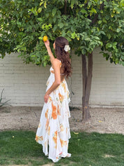 Phoebe Marchant | Halter Maxi Dress With Floral Print For Women