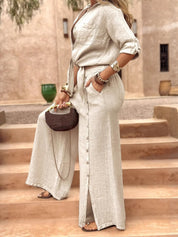 Harriet Cole | Flowy Two-Piece Linen-Look Set For Women