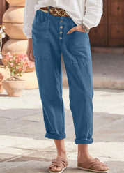 Marnie Ellison | Linen Trousers With Button Detail For Women