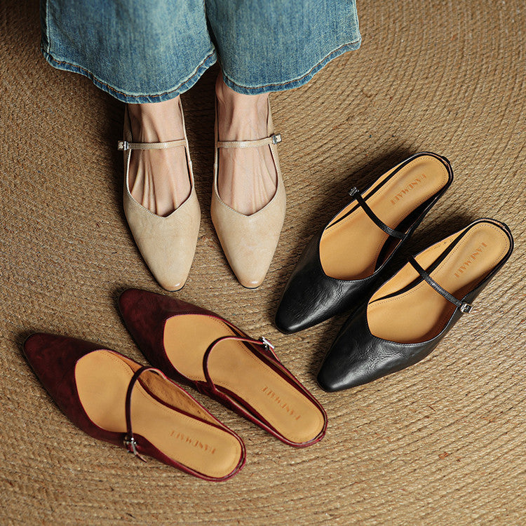 Orella Bellini | Genuine Leather Mule Slides For Women