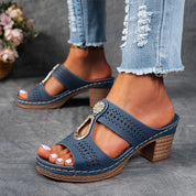Eliza Winters | Rhinestone Wedge Sandals For Women