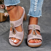 Eliza Winters | Rhinestone Wedge Sandals For Women