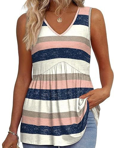 Isla Kavanagh | Sleeveless V-Neck Peplum Top For Women